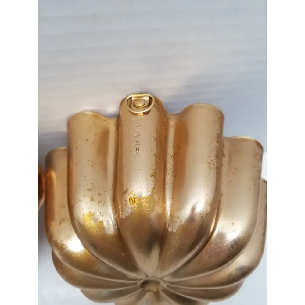 Vintage Copper Jello Molds Heart shaped Round Set of 2